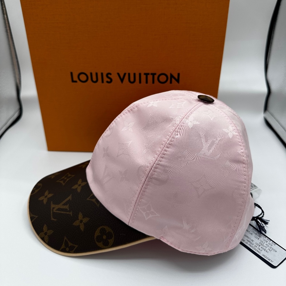 LOUIS VUITTON Hat Cap Pink Monogram Canvas  Hat Size Medium